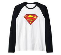 Logotipo clásico legendario de Superman Camiseta Manga Raglan