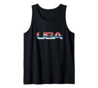 Logotipo Cromado de Estados Unidos con Logotipo de la Bandera de Estados Unidos Camiseta sin Mangas