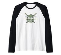 Logotipo de acción de TMNT Heroes in a Half Shell Muated Turtles 80s Camiseta Manga Raglan
