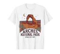 Logotipo de Arco Retro Delicado del Parque Nacional Arches Utah EST 1971 Camiseta