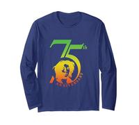Logotipo de Bob Marley Rasta 75 Aniversario Manga Larga, Unisex para Adultos, Azul Marino, XL