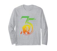 Logotipo de Bob Marley Rasta 75 Aniversario Manga Larga, Unisex para Adultos, Gris Jaspeado, XXL