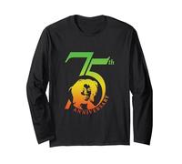 Logotipo de Bob Marley Rasta 75 Aniversario Manga Larga, Unisex para Adultos, Negro, XL