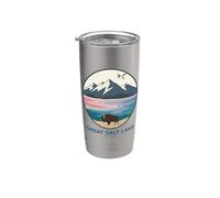 Logotipo de bolsillo de bisonte de The Great Salt Lake Trail Utah Vaso térmico de acero inoxidable de doble pared