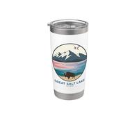 Logotipo de bolsillo de bisonte de The Great Salt Lake Trail Utah Vaso térmico de acero inoxidable de doble pared