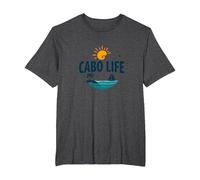 Logotipo de Cabo Life: Tropical Beach Vacation Sunset Camiseta, Hombre Tallas Grandes, Jaspeado Oscuro, 5X Alto