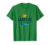 Logotipo de Cabo Life: Tropical Beach Vacation Sunset Camiseta, Hombre, Verde Kelly, XL