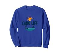 Logotipo de Cabo Life: Tropical Beach Vacation Sunset Sudadera, Unisex para Adultos, Azul Real, S