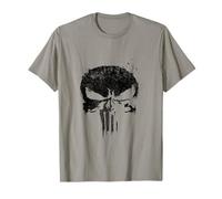 Logotipo de calavera con salpicaduras de tinta negra de Marvel The Punisher Camiseta