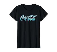 Logotipo de Coca Cola Surf Infill Camiseta, Mujer, Negro, XXL