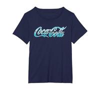 Logotipo de Coca Cola Surf Infill Camiseta, Mujer Tallas Grandes, Azul Marino, 3XL Grande