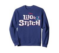 Logotipo de Disney Lilo & Stitch Stitch Crawl Sudadera, Unisex para adultos, Azul Marino, M