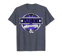 Logotipo de Dungeons & Dragons Warlock Sworn and Beholden Camiseta, Hombre, Azul Jaspeado, XXL