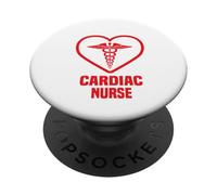Logotipo de enfermería Caduceo Símbolo médico Enfermera cardíaca PopSockets PopGrip Adhesivo
