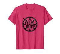 Logotipo de Film Buff Cinephile Movie Reel Camiseta, Hombre, Rojo Jaspeado, XL