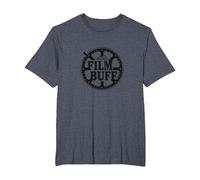 Logotipo de Film Buff Cinephile Movie Reel Camiseta, Hombre Tallas Grandes, Azul Jaspeado, 5X Alto