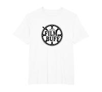 Logotipo de Film Buff Cinephile Movie Reel Camiseta, Hombre Tallas Grandes, Blanco, 2X Alto