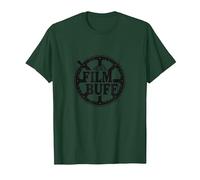 Logotipo de Film Buff Cinephile Movie Reel Camiseta, Hombre, Verde Bosque, XL