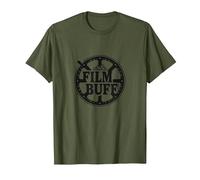 Logotipo de Film Buff Cinephile Movie Reel Camiseta, Hombre, Verde Oliva, 3XL