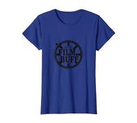 Logotipo de Film Buff Cinephile Movie Reel Camiseta, Mujer, Azul Real, XXL