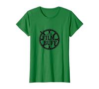 Logotipo de Film Buff Cinephile Movie Reel Camiseta, Mujer, Verde Kelly, XL