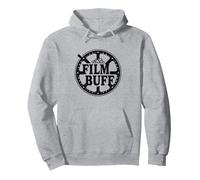 Logotipo de Film Buff Cinephile Movie Reel Sudadera con Capucha, Unisex para Adultos, Gris Jaspeado, XL