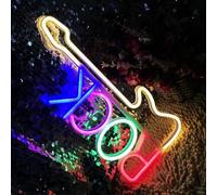 Logotipo de guitarra de neón LED de rock en color para luces nocturnas en varias ocasiones USB/batería doble uso regalo de fiesta de cumpleaños fiesta de bodas decoración de Navidad