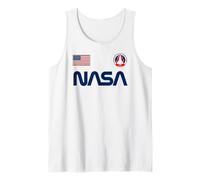 Logotipo de Gusano de la NASA + Bandera de Estados Unidos + Parche de misión Enterprise 1977 Camiseta sin Mangas