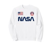 Logotipo de Gusano de la NASA + Bandera de Estados Unidos + Parche de misión Enterprise 1977 Sudadera