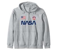 Logotipo de Gusano de la NASA + Bandera de Estados Unidos + Parche de misión Enterprise 1977 Sudadera con Capucha