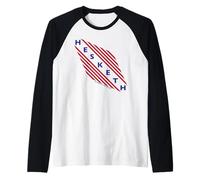 Logotipo de Hesketh Racing, campeón del Mundo, con Franjas Retro limpias Camiseta Manga Raglan