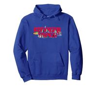 Logotipo de Iconos navideños de Hawkins de Stranger Things Sudadera con Capucha, Unisex para Adultos, Azul Real, S