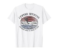Logotipo de la bandera de Estados Unidos Southern Rock Here To Stay Biker Camiseta