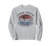Logotipo de la bandera de Estados Unidos Southern Rock Here To Stay Biker Sudadera