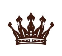 Logotipo de la corona de maestría real en el icono de la corona de la insignia de los monarcas Calcomanías de grabado 50.4x69.6cm Personalización personalizada Café