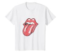 Logotipo de la Lengua de The Rolling Stones Camiseta, Niños, Blanco, 12 años