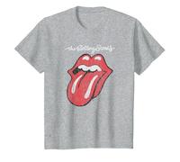 Logotipo de la Lengua de The Rolling Stones Camiseta, Niños, Gris Jaspeado, 4 años