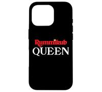 Logotipo de la Reina de Rummikub con la Corona Real, Tinta Blanca Noble Carcasa para iPhone 16 Pro