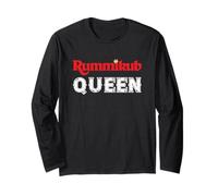 Logotipo de la reina Rummikub con corona real noble Manga Larga