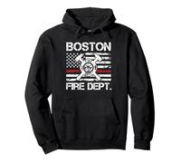 Logotipo de línea roja Delgada del Departamento de Bomberos de Boston Massachusetts Sudadera con Capucha