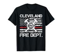 Logotipo de línea roja delgada del Departamento de Bomberos de Cleveland Ohi Camiseta