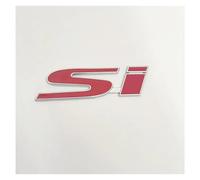 Logotipo de Metal 3D SI, Rejilla Delantera del Maletero Trasero, Insignia automática, Pegatina cromada, Emblema de Coche, Accesorio de Insignia(Sticker Silver Red)