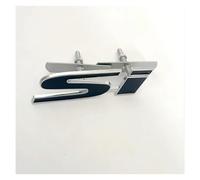 Logotipo de Metal 3D SI, Rejilla Delantera del Maletero Trasero, Insignia automática, Pegatina cromada, Emblema de Coche, Accesorio de Insignia(Grill Silver Black)