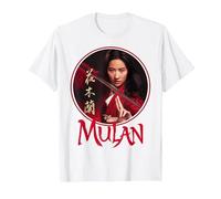 Logotipo de Mulan Live Action de Mulan Circle de Disney Camiseta, Hombre, Blanco, 6XL