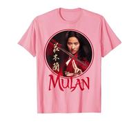 Logotipo de Mulan Live Action de Mulan Circle de Disney Camiseta, Hombre, Rosado, XXL