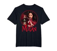 Logotipo de Mulan Live Action de Mulan Circle de Disney Camiseta, Hombre tallas grandes, Negro, 4X Alto