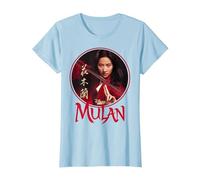 Logotipo de Mulan Live Action de Mulan Circle de Disney Camiseta, Mujer, Azul Bebé, L