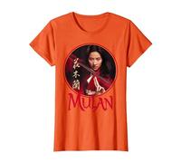 Logotipo de Mulan Live Action de Mulan Circle de Disney Camiseta, Mujer, Naranja, XS