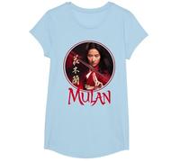 Logotipo de Mulan Live Action de Mulan Circle de Disney Camiseta, Niñas, Azul Bebé, M