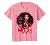 Logotipo de Mulan Live Action de Mulan Circle de Disney Camiseta, Niños, Rosado, 2 años